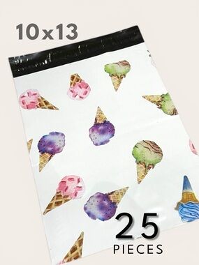 10x13 Polymailers 25 Pack Summer Ice Cream Fun Shipping Bags Boutique Mailers